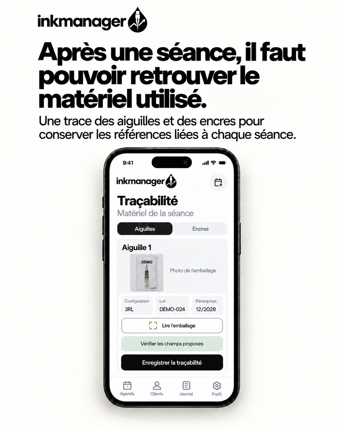 Visuel InkManager de la traçabilité